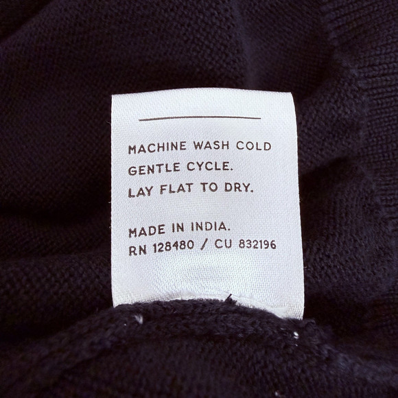 Pact Classic Polo Sweater Women Large Black Organic Cotton Preppy Minimalist - Picture 11 of 16